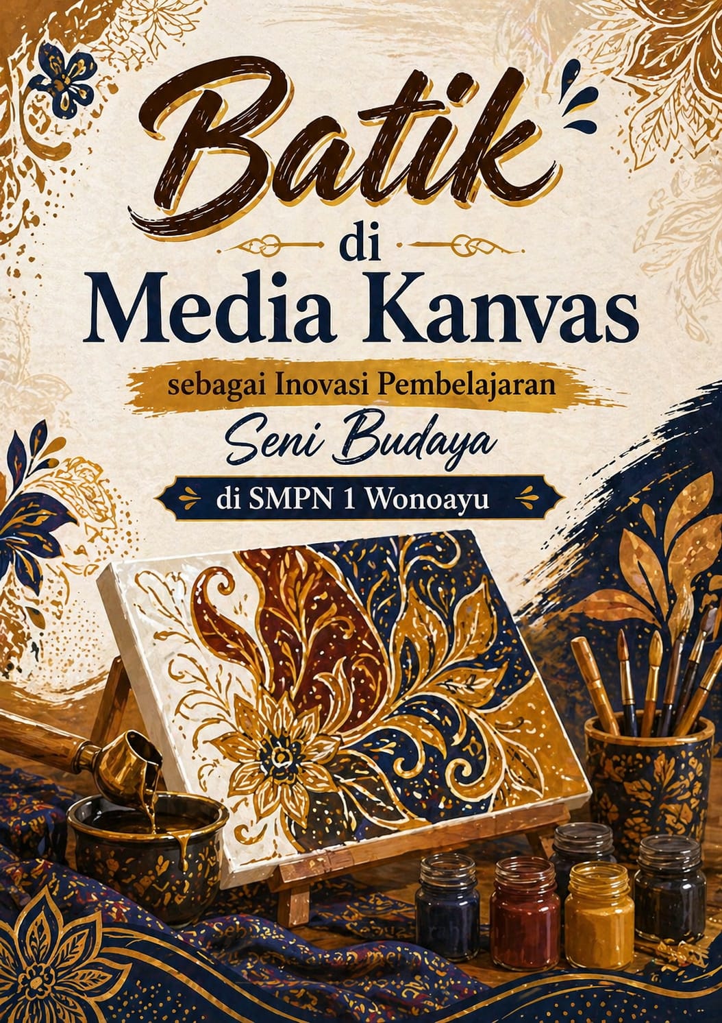 Cover Batik di Media Kanvas sebagai Inovasi Pembelajaran Seni Budaya di SMPN 1 Wonoayu