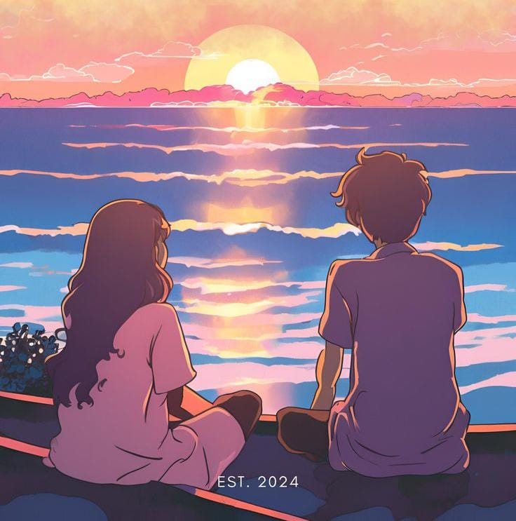 Cover Laut,senja dan kamu